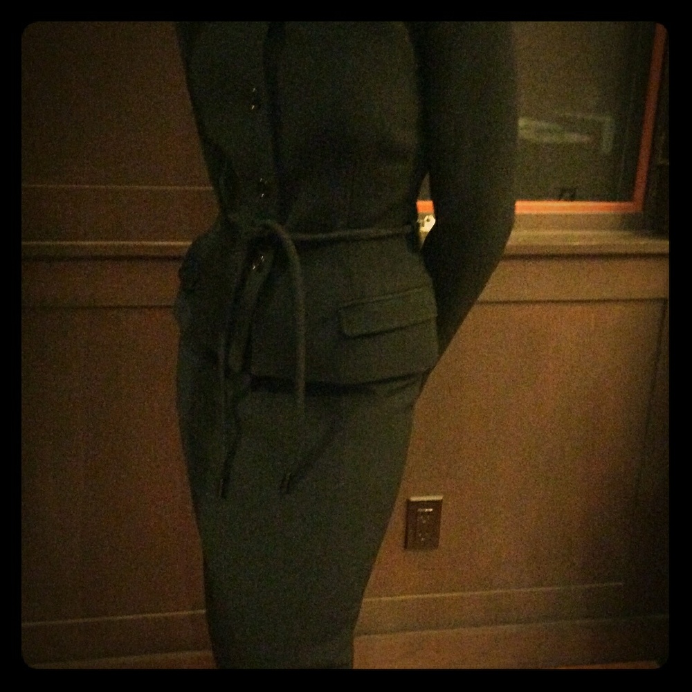 Dolce & Gabbana 2 Piece Black Tailored Belted Suit